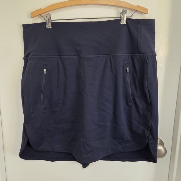Athleta Skort Womens 1X Blue Fairway GolfSkort 18 Zip Pockets Built-in Shorts - Picture 4 of 12